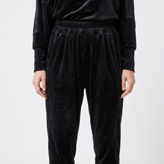 Velvet Draped Waist Joggers