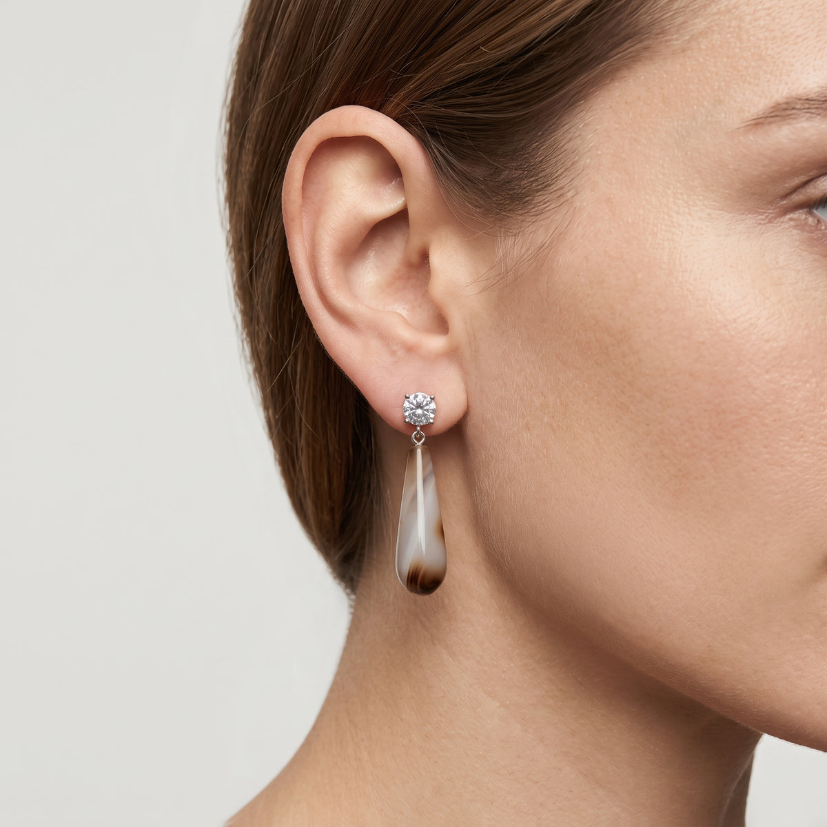 Stone Drop Crystal Earrings
