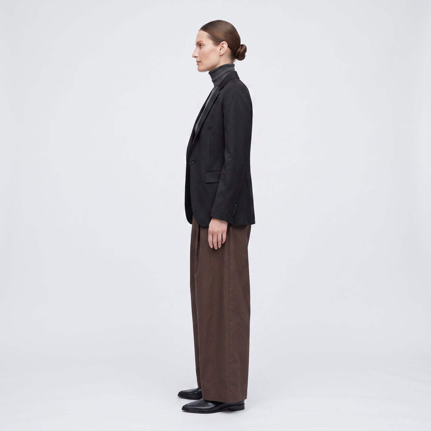Pleated Wide-Leg Cotton Trousers