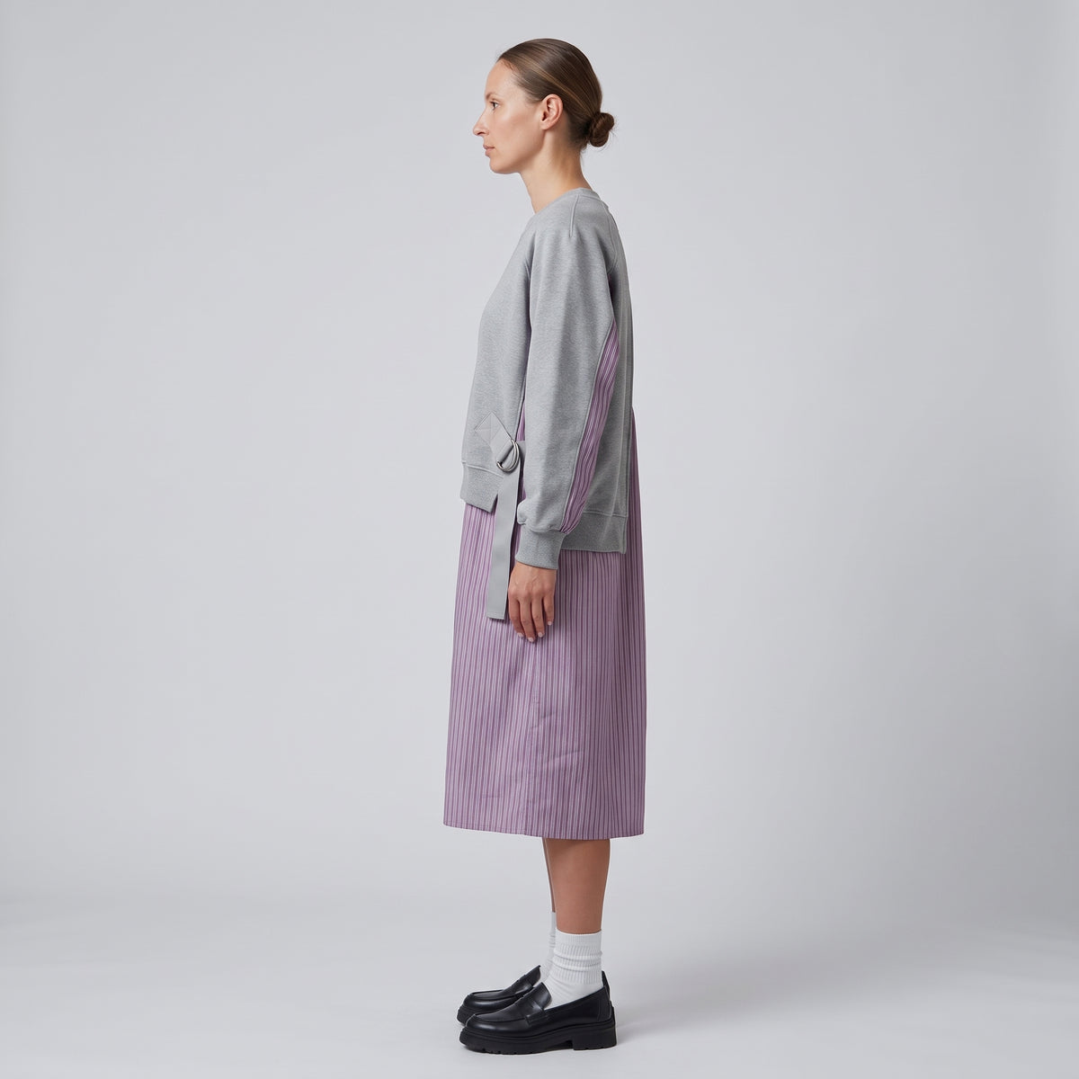 Hybrid Striped Sweatshirt Dress