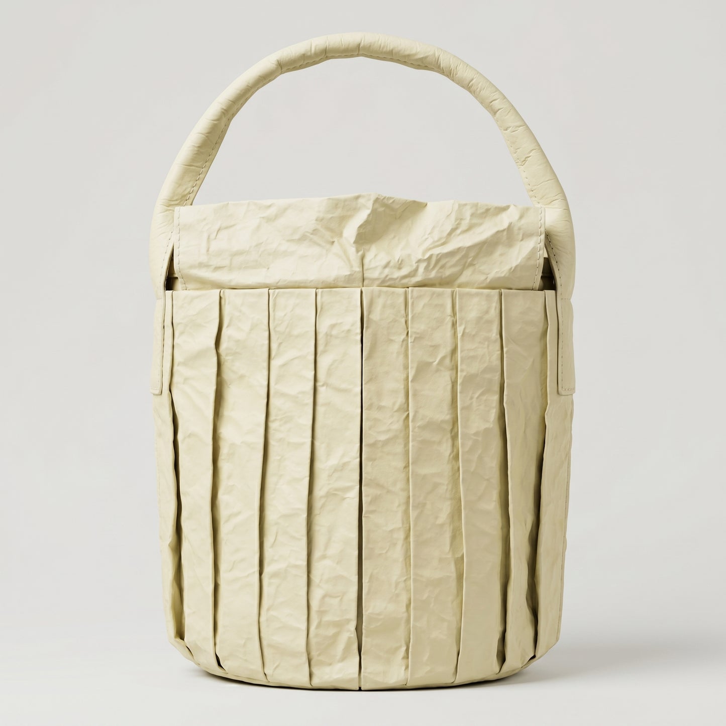 Pleated Crinkled Bucket Bag