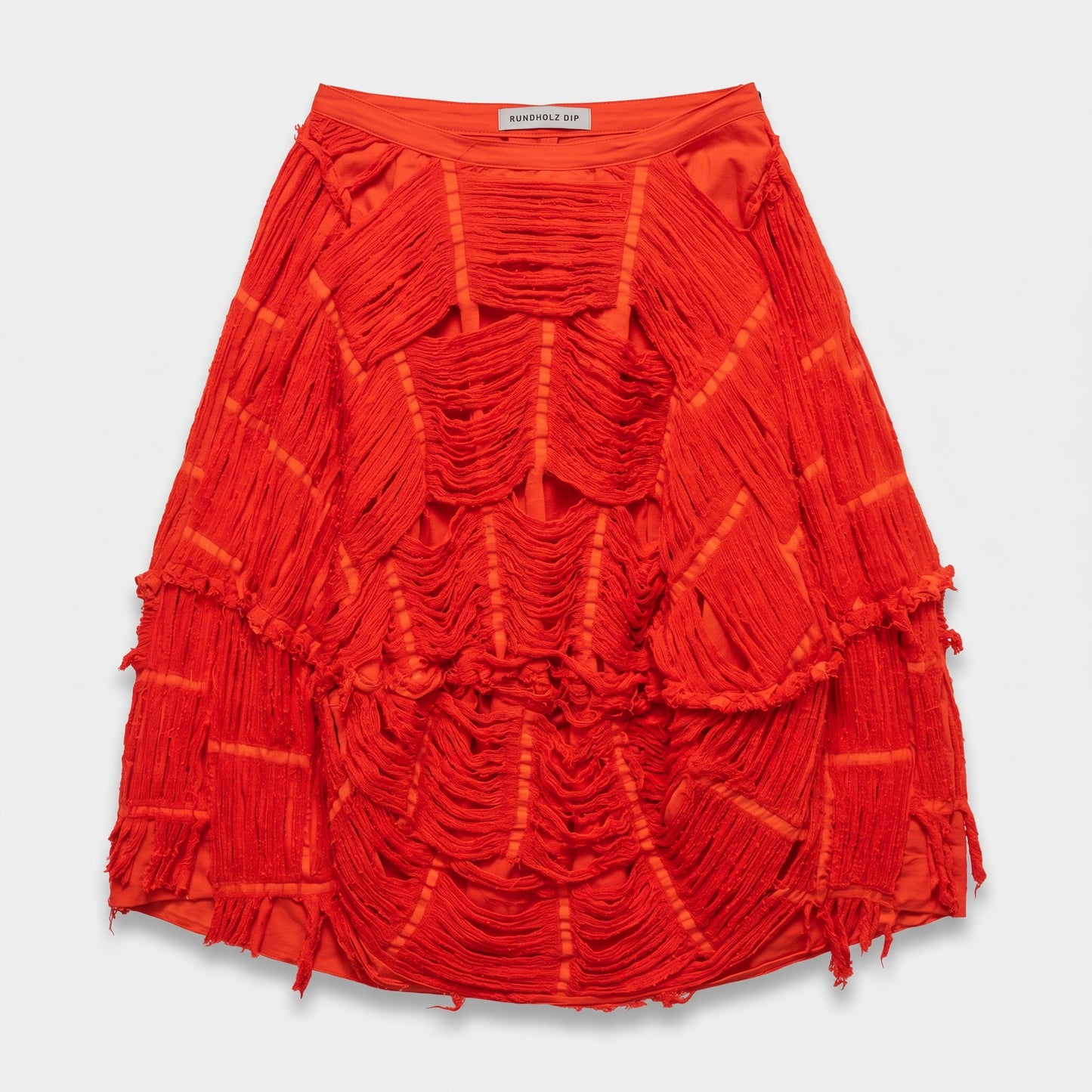 Textured Fringe Midi Skirt