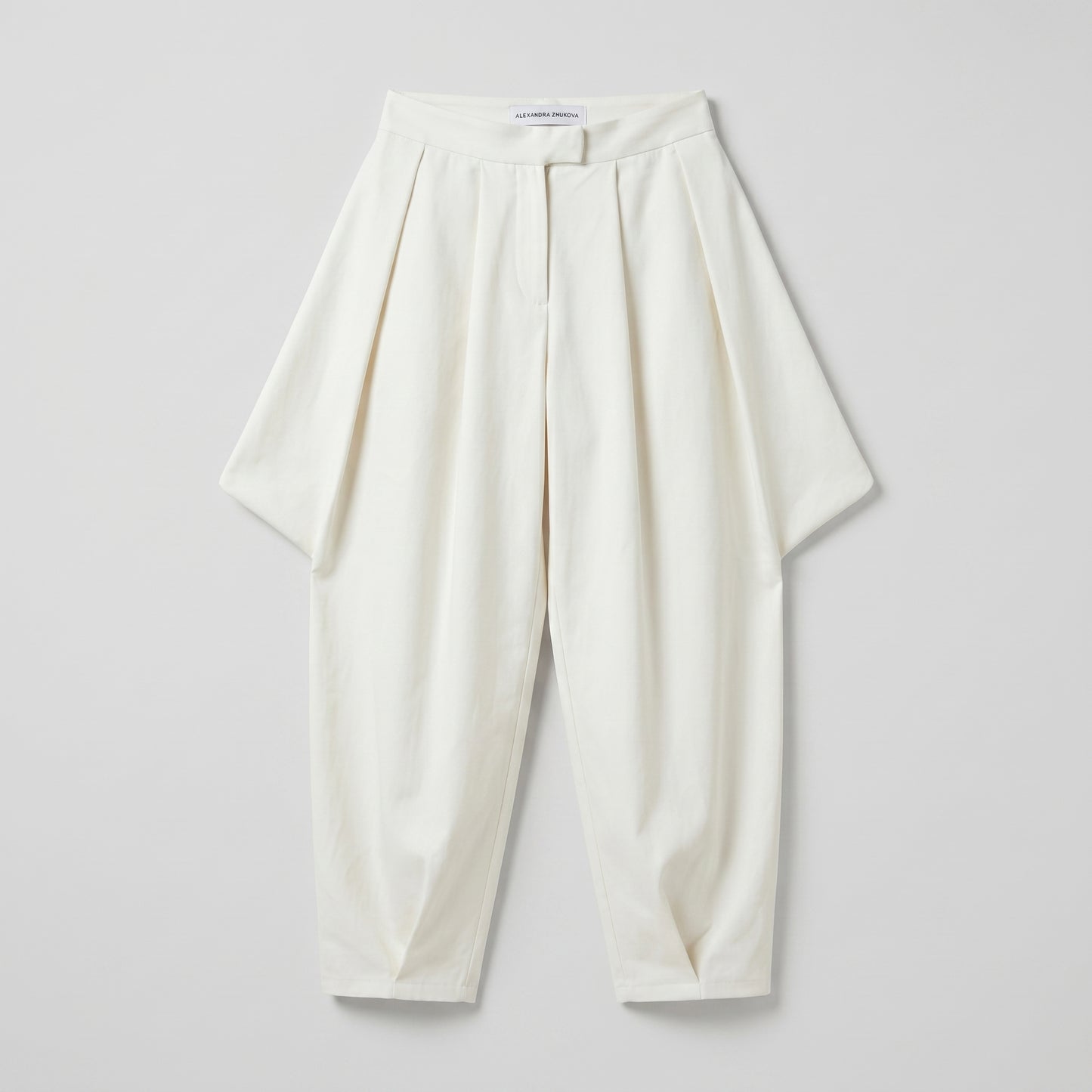 High-Waisted Structured Pleated Trousers