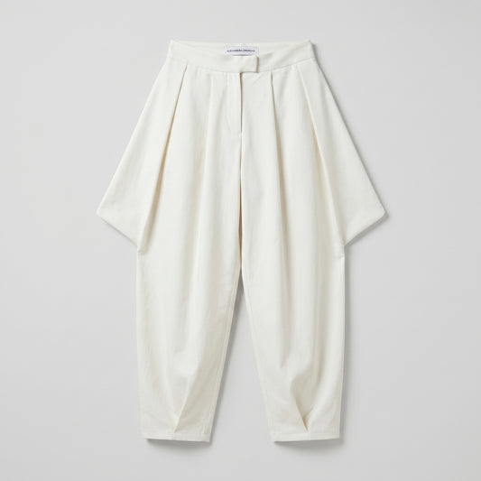 High-Waisted Structured Pleated Trousers