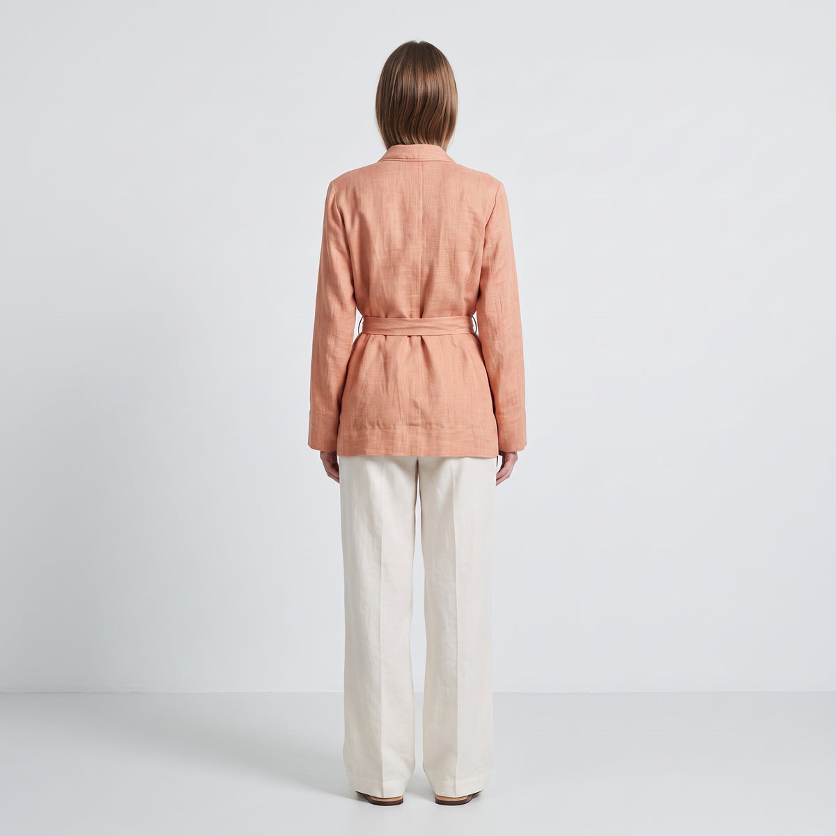 Textured Belted Wrap Jacket