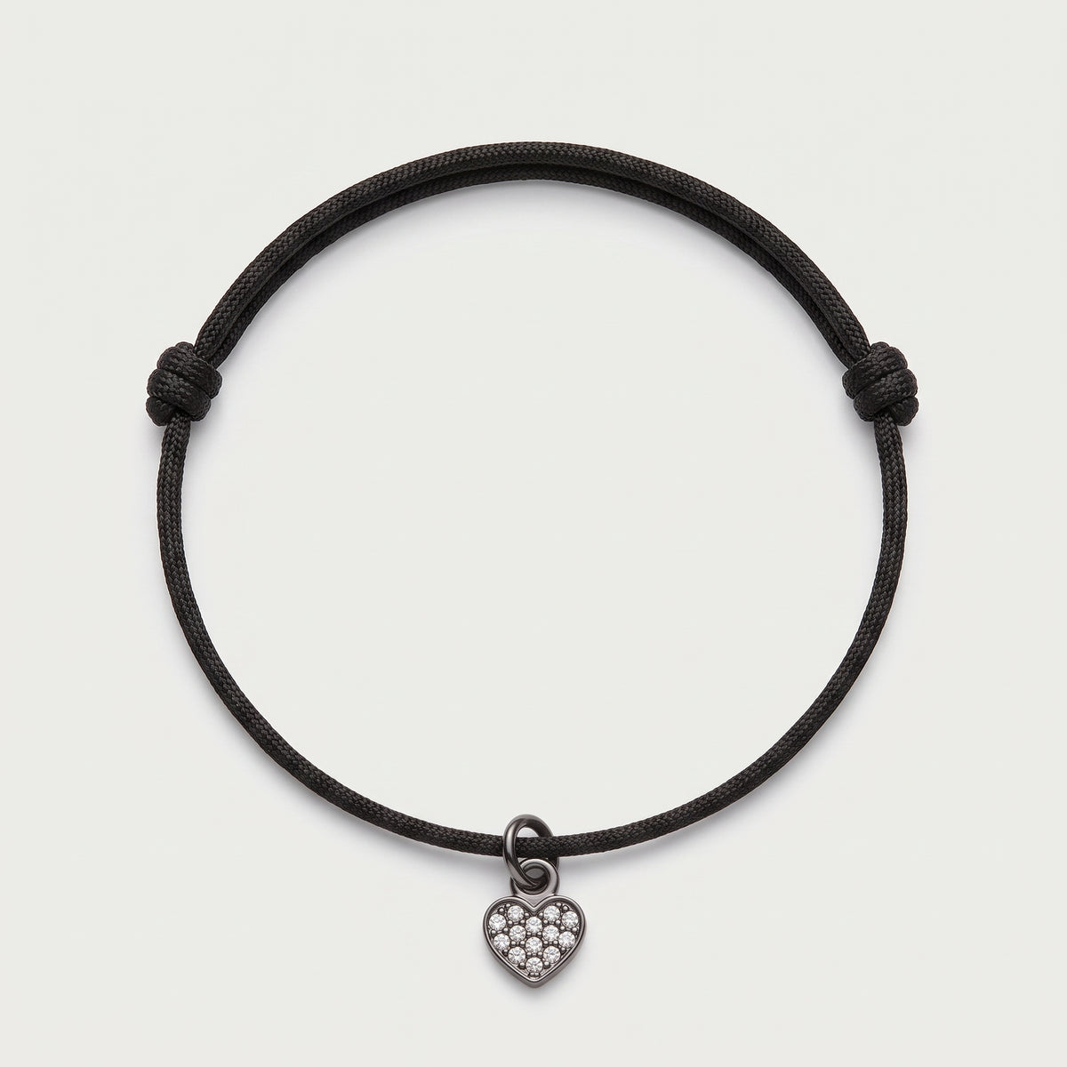 Crystal Heart Cord Bracelet