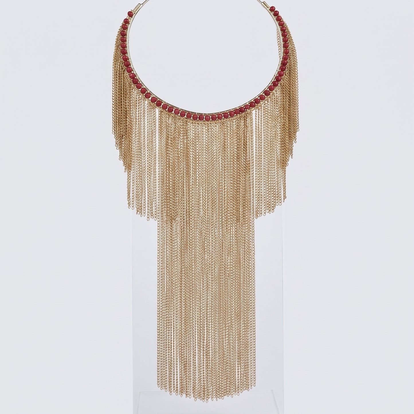 Cascading Gold Chain Statement Necklace