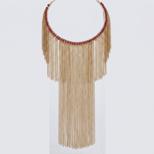 Cascading Gold Chain Statement Necklace