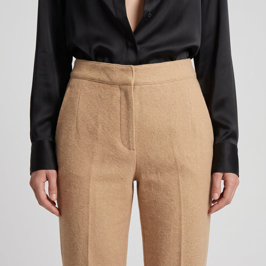 Tailored Beige Cropped Trousers