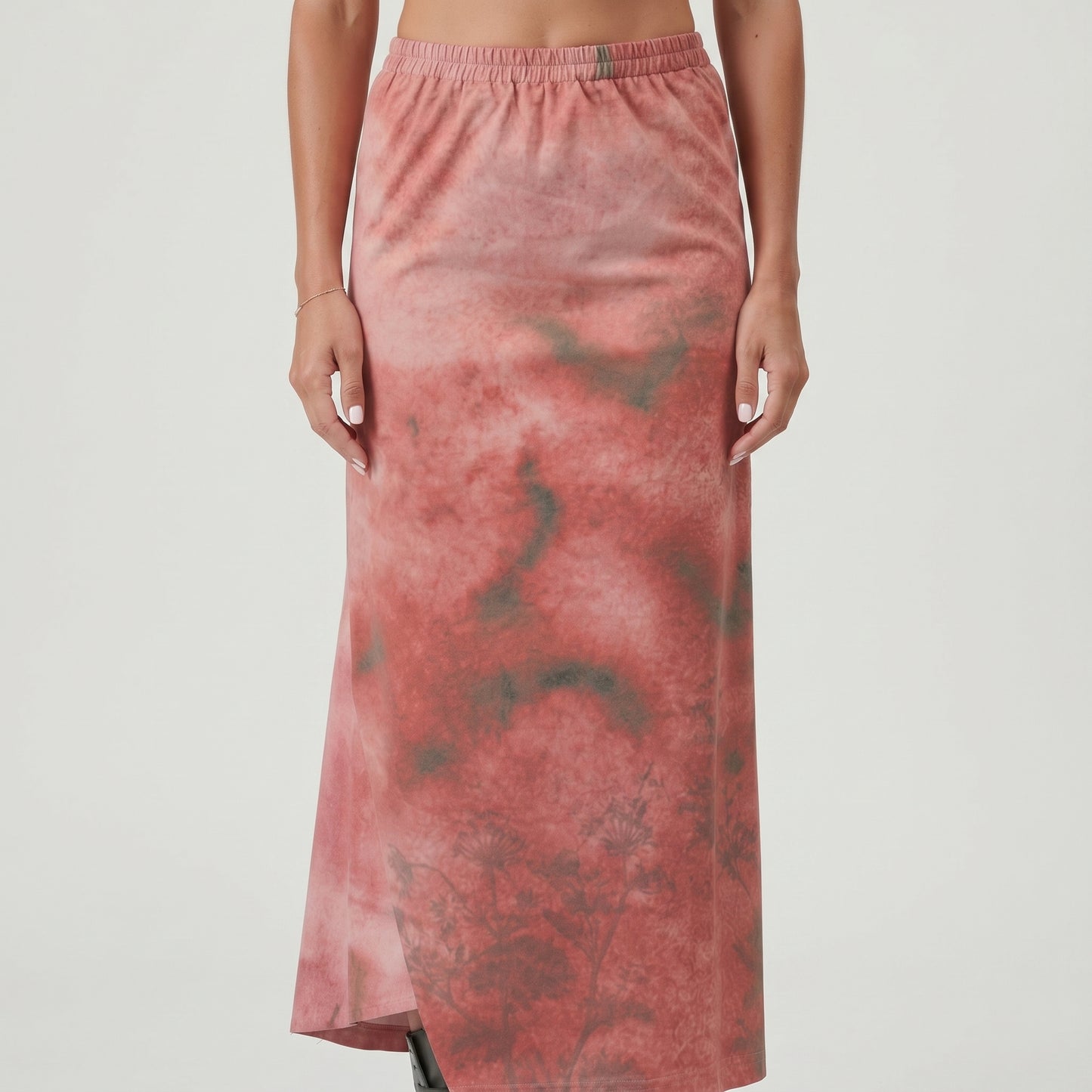 Abstract Printed Asymmetric Skirt