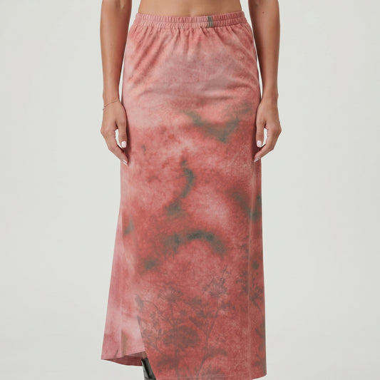 Abstract Printed Asymmetric Skirt