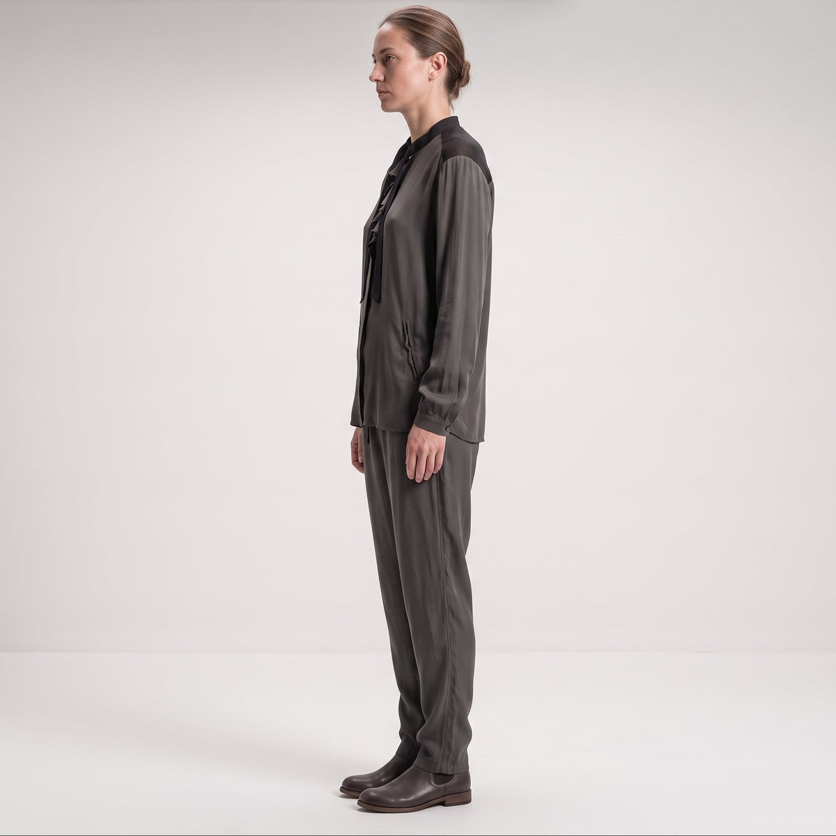 Minimalist Silk Bomber Jacket