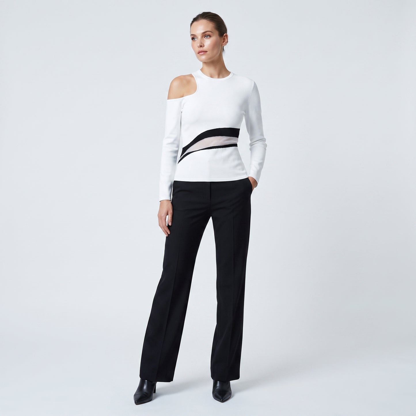 Asymmetric Cutout Knit Top