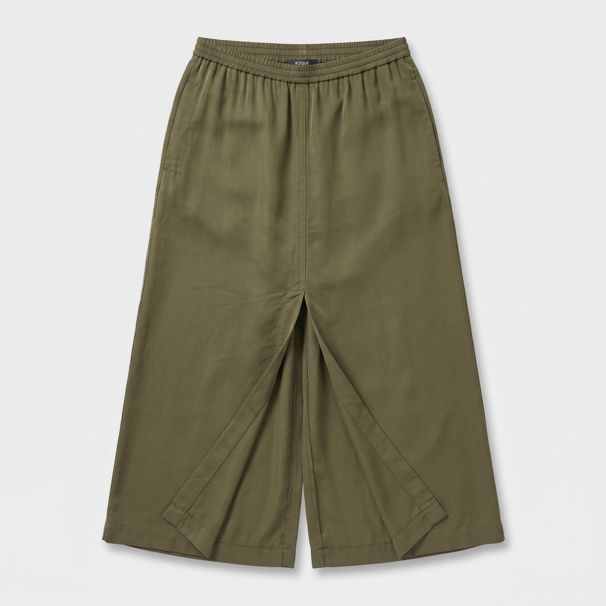 Olive Green Fluid Culotte Pants