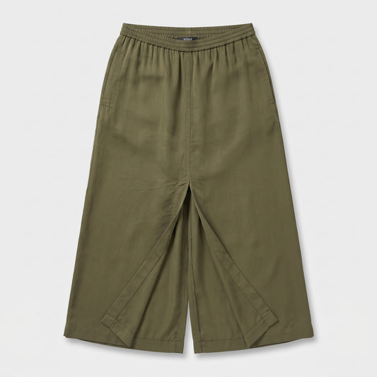Olive Green Fluid Culotte Pants
