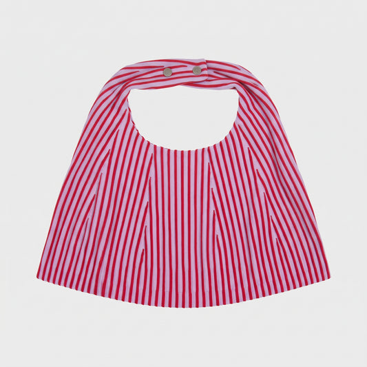 Striped Ribbed Knit Collar