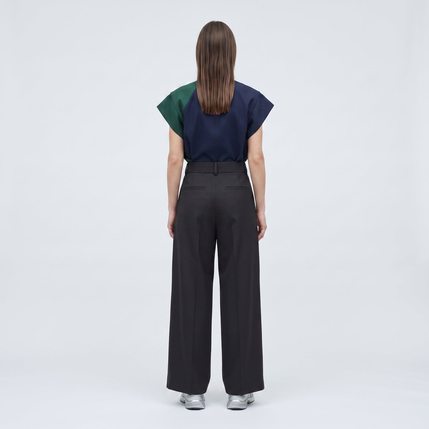 Tailored High-Rise Pleated Trousers