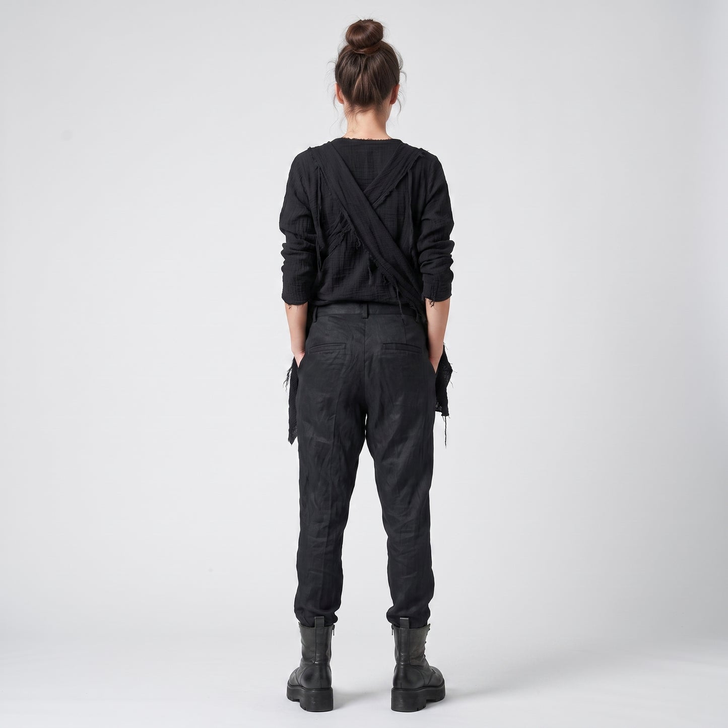 Tailored Black Cropped Trousers
