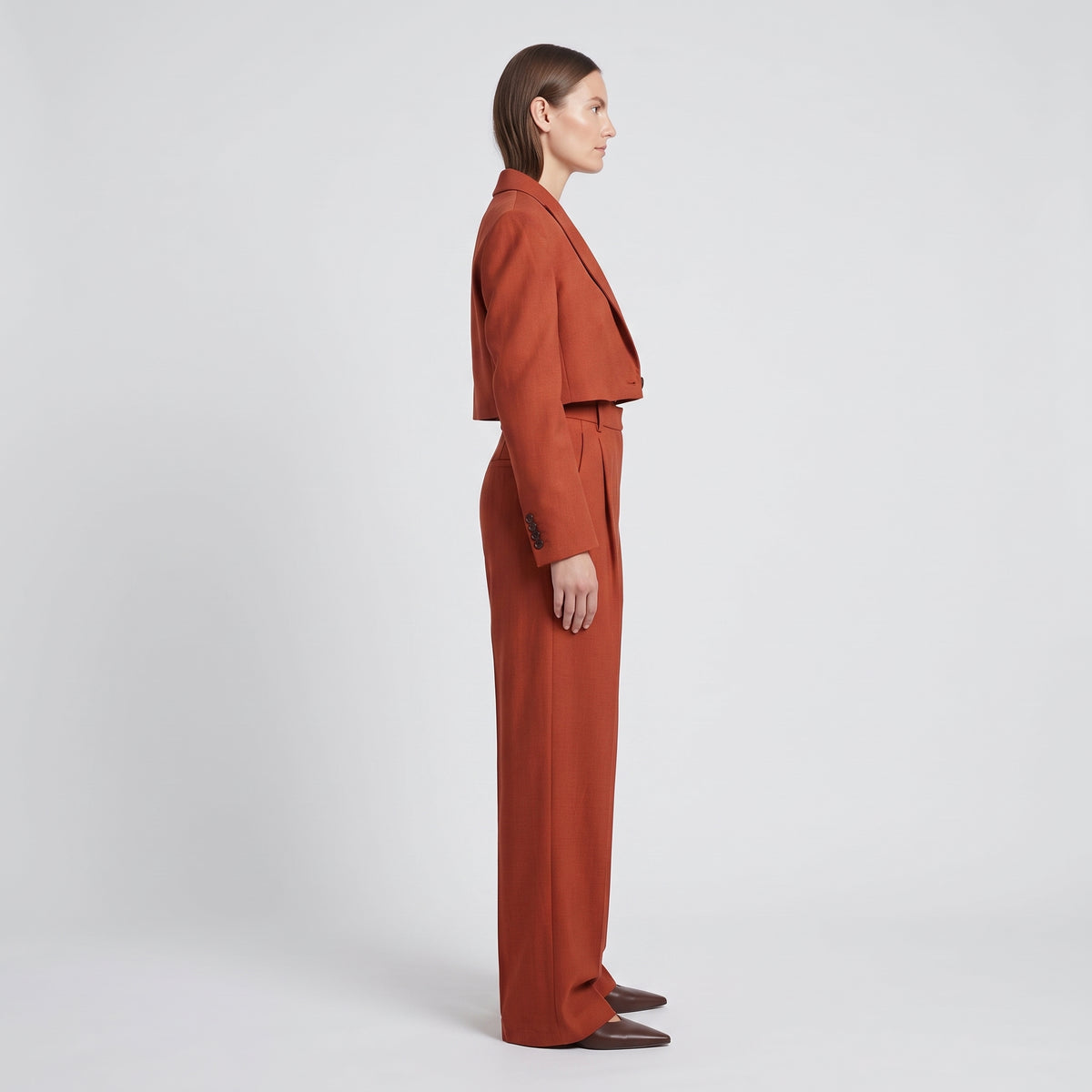 Tailored High-Rise Pleated Trousers
