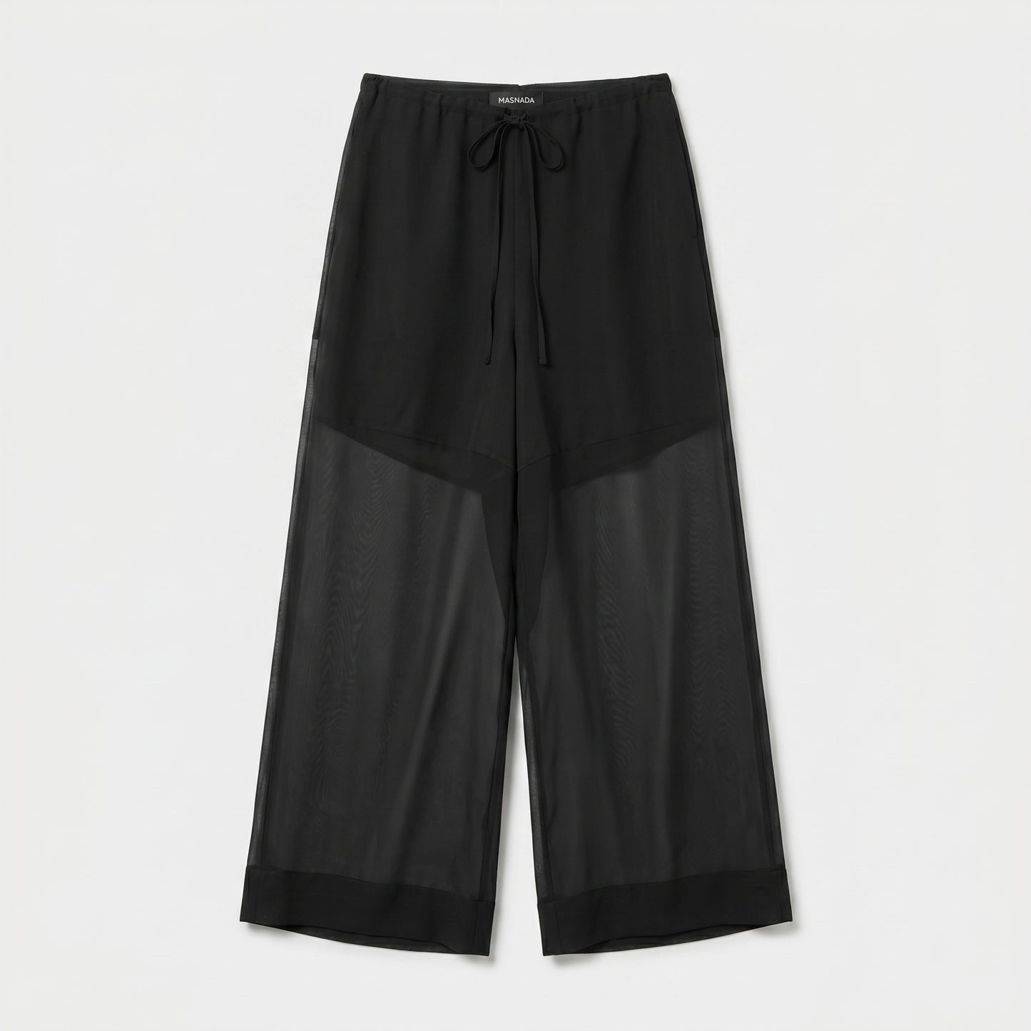 Sheer Wide Leg Drawstring Trousers