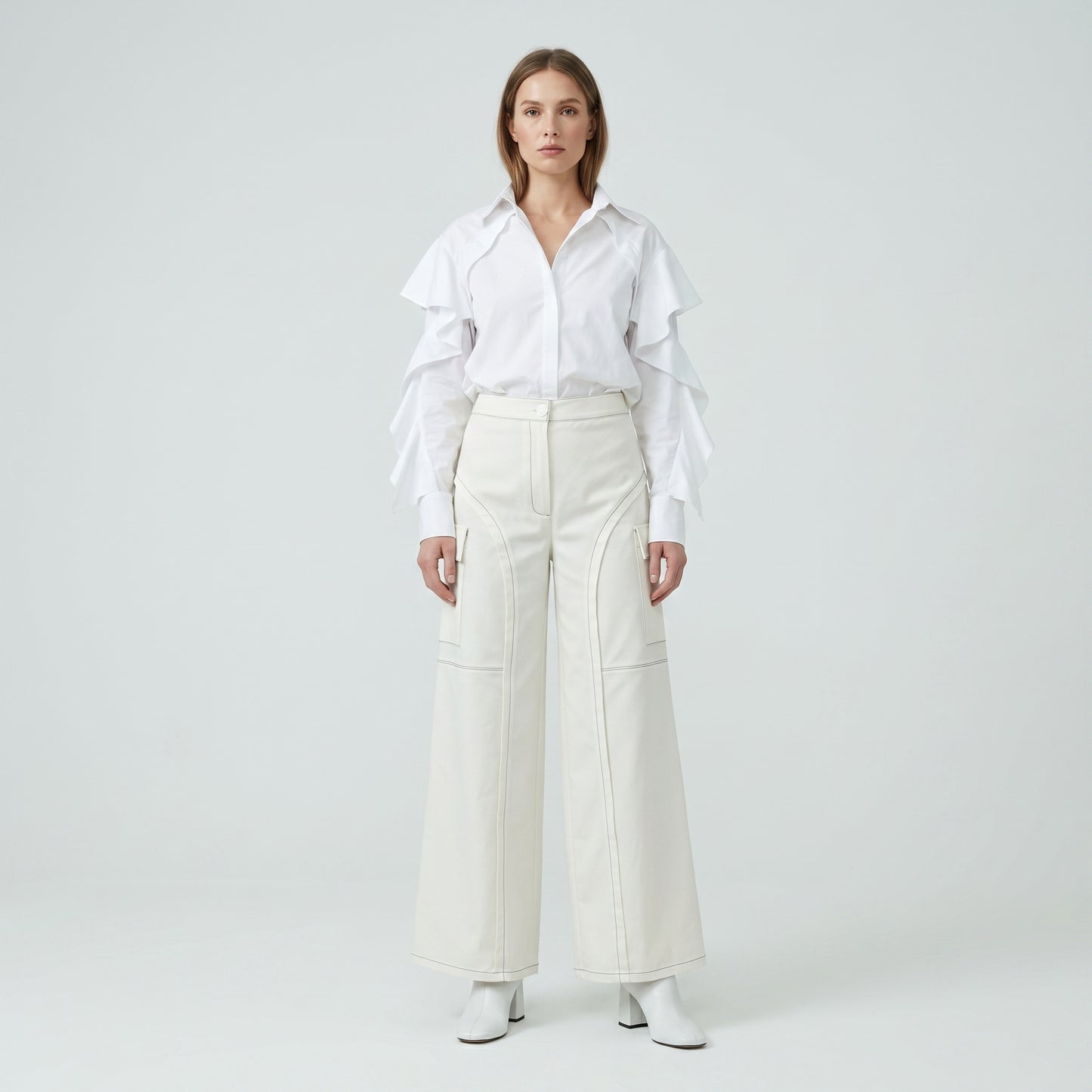 Contrast Stitch Cargo Pants