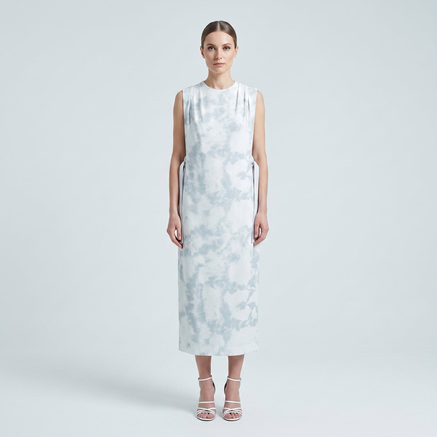 Tie-Dye Structured Midi Dress