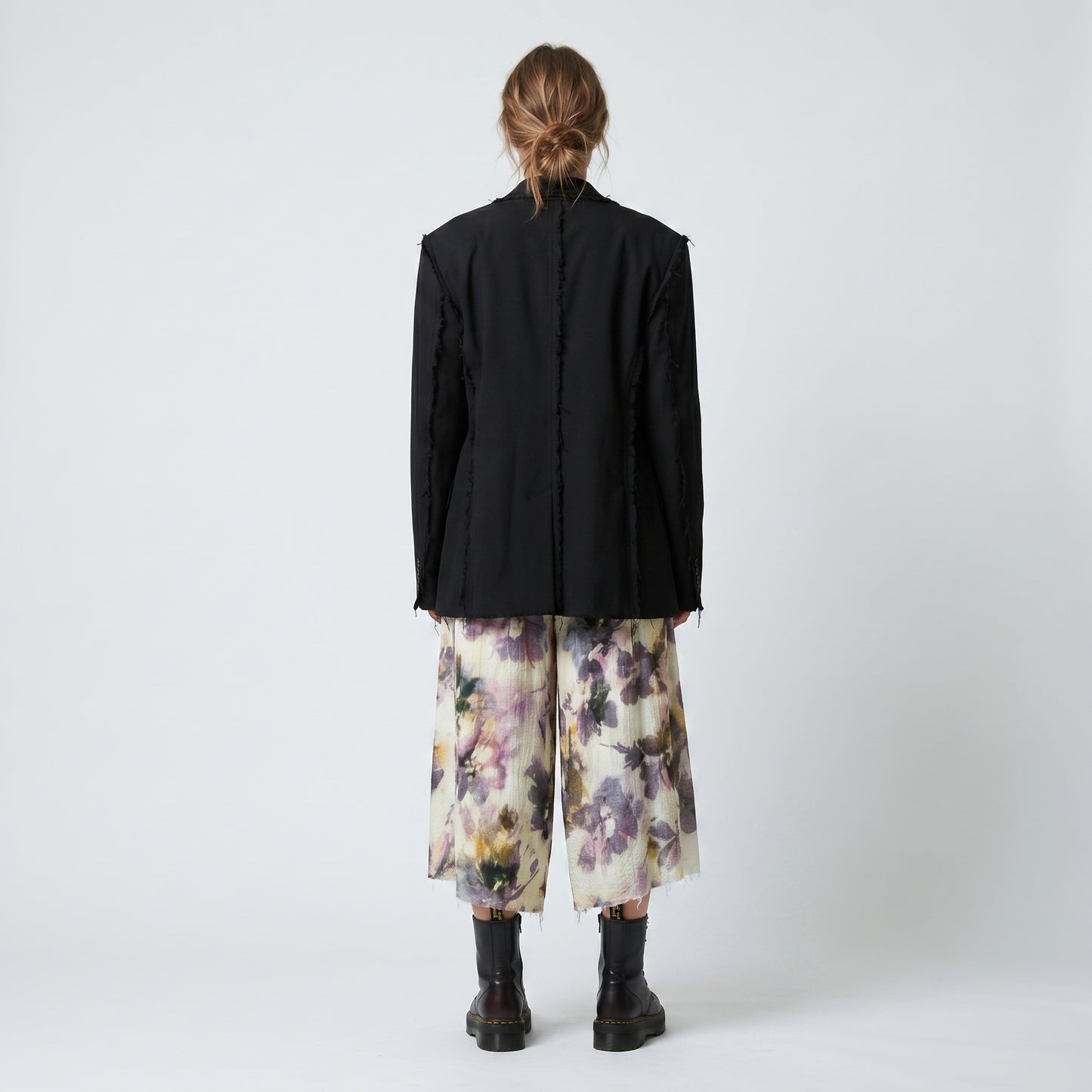 Watercolor Floral Wide-Leg Culottes