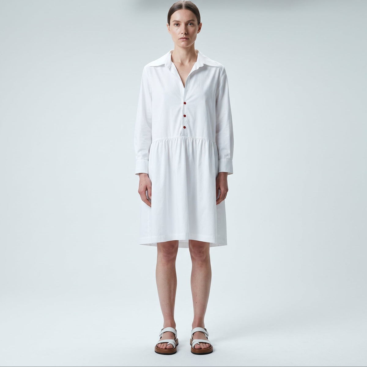 Minimalist White Shirt Dress