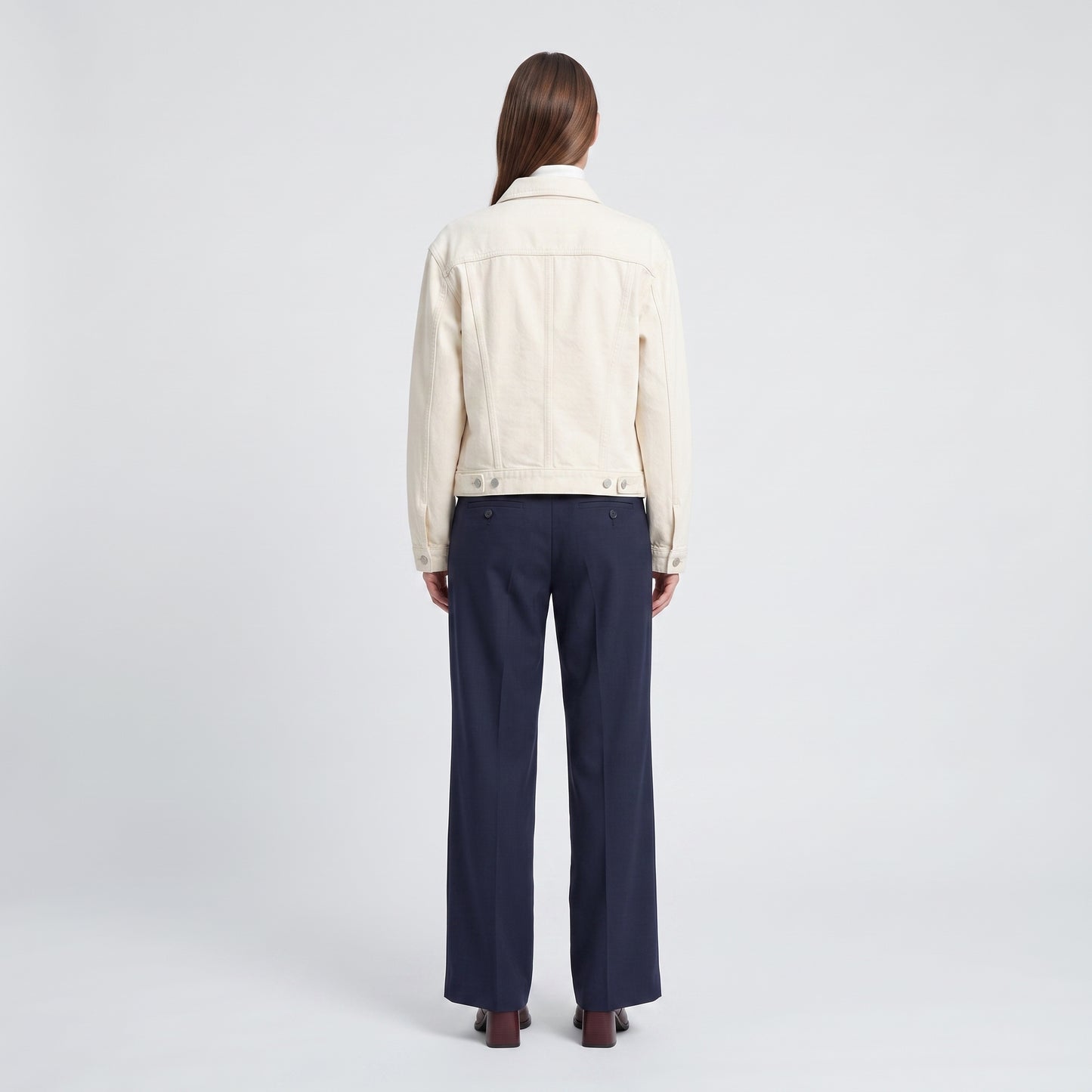 Tailored Navy Cropped Trousers