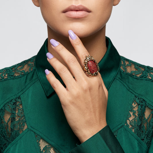 Ornate Crystal Statement Ring