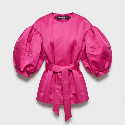 Balloon Sleeve Belted Jacket