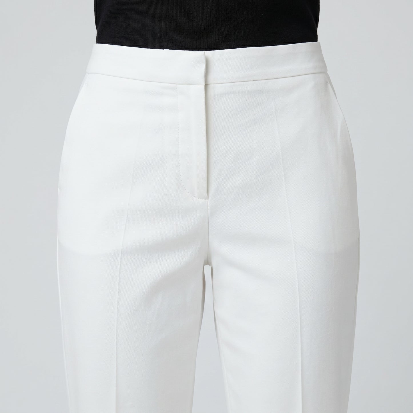 Tailored White Cropped Trousers