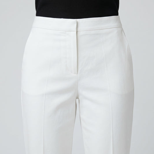 Tailored White Cropped Trousers