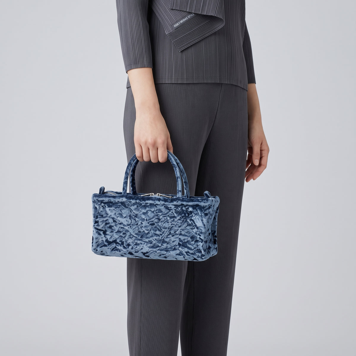 Crushed Velvet Top Handle Bag