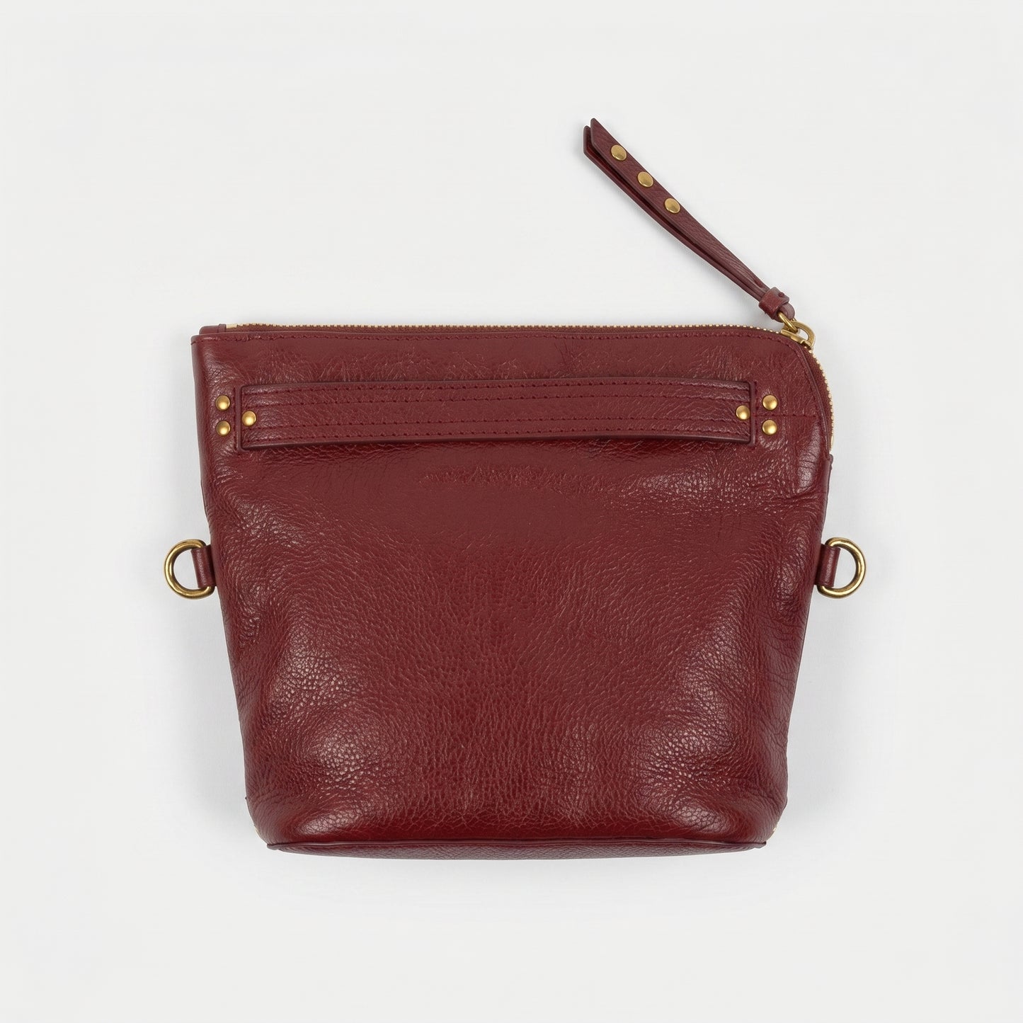 Burgundy Leather Minimalist Pouch