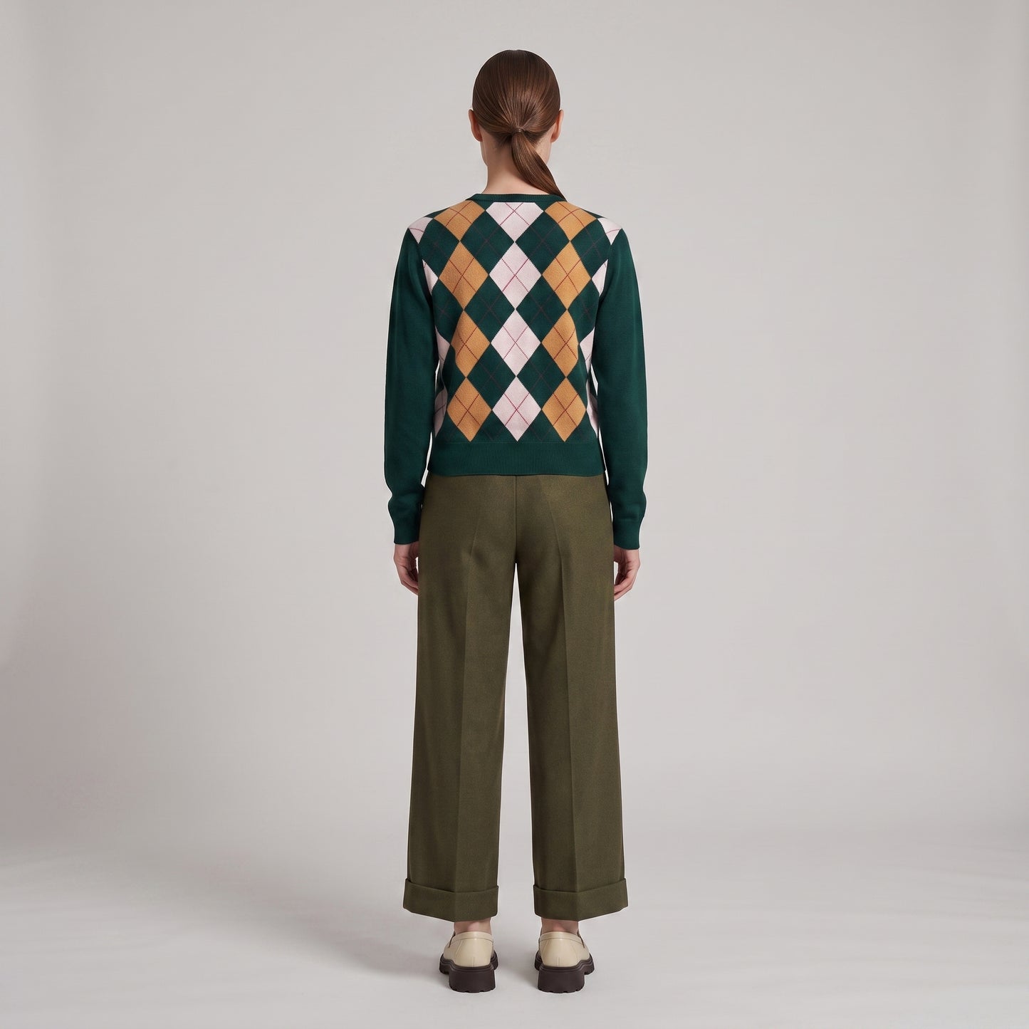Argyle Knit With Lace Detail