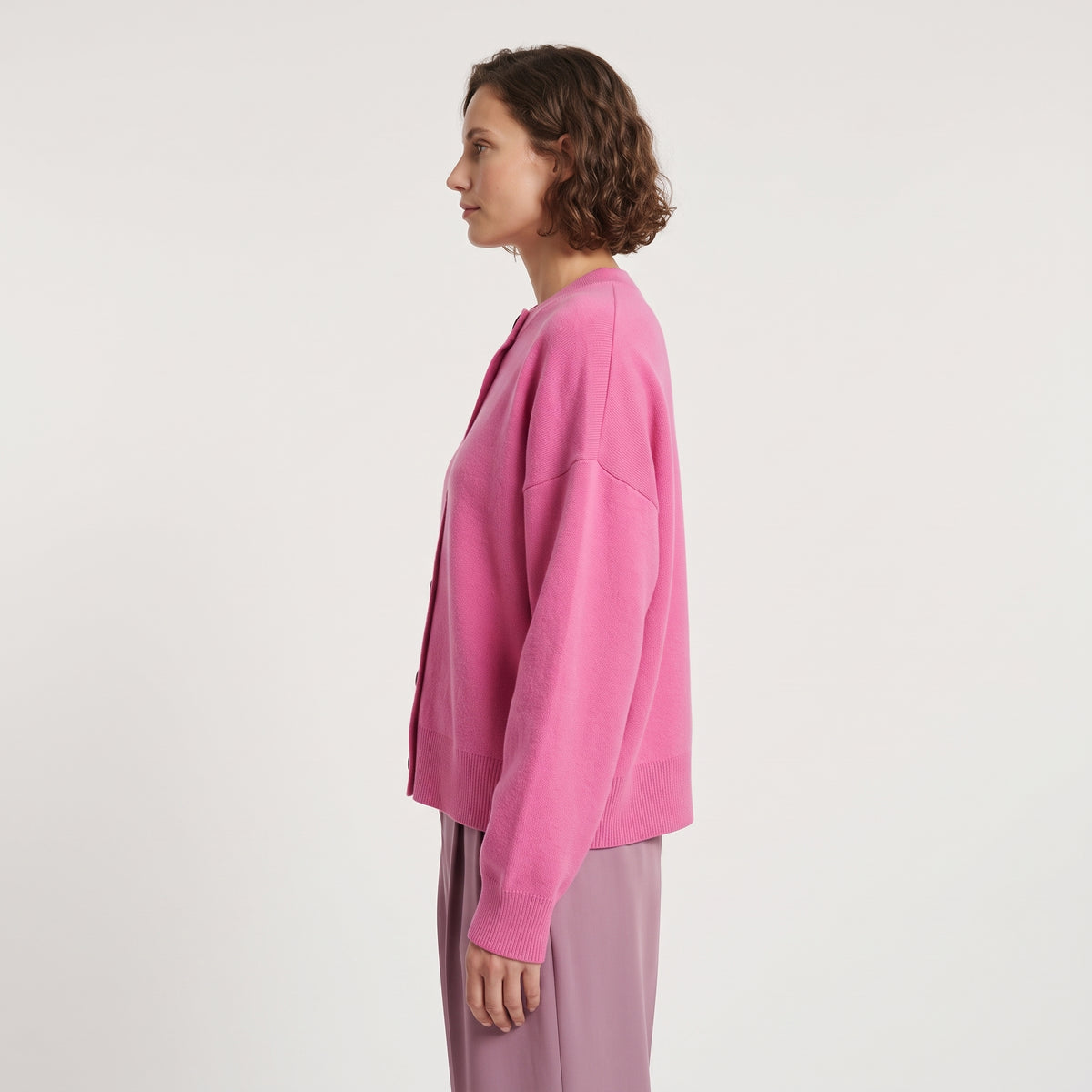 Vibrant Fuchsia Knit Cardigan