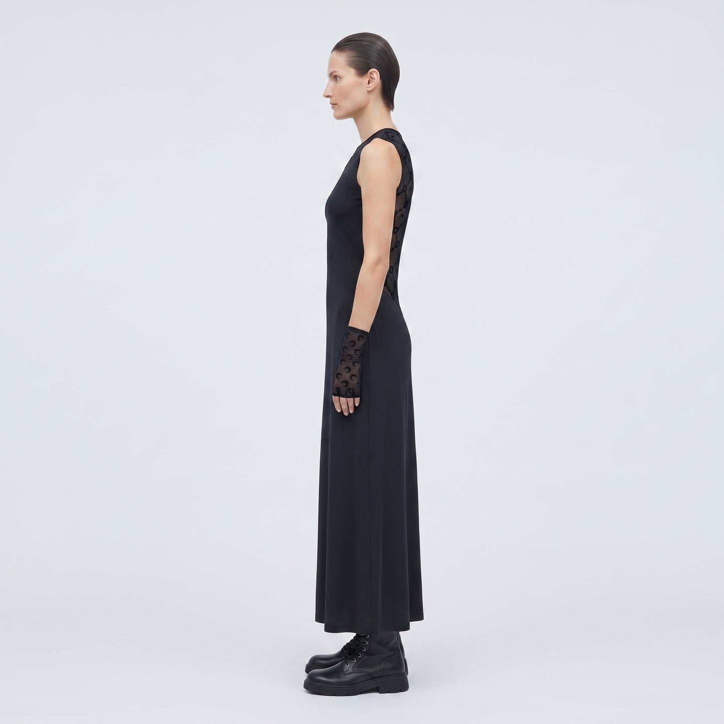 Sleeveless Minimalist Black Midi Dress