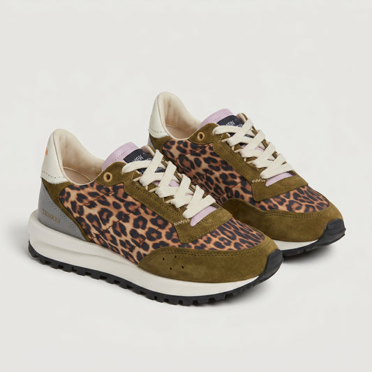 Leopard Print Suede Sneakers