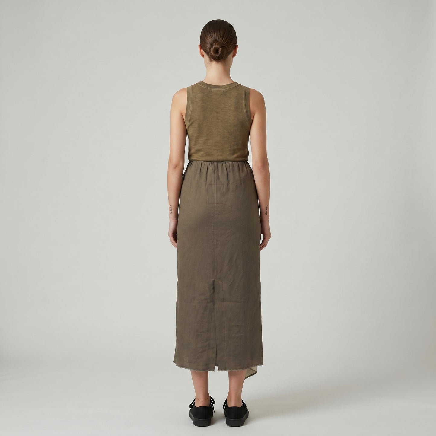 Draped Abstract Pattern Maxi Skirt