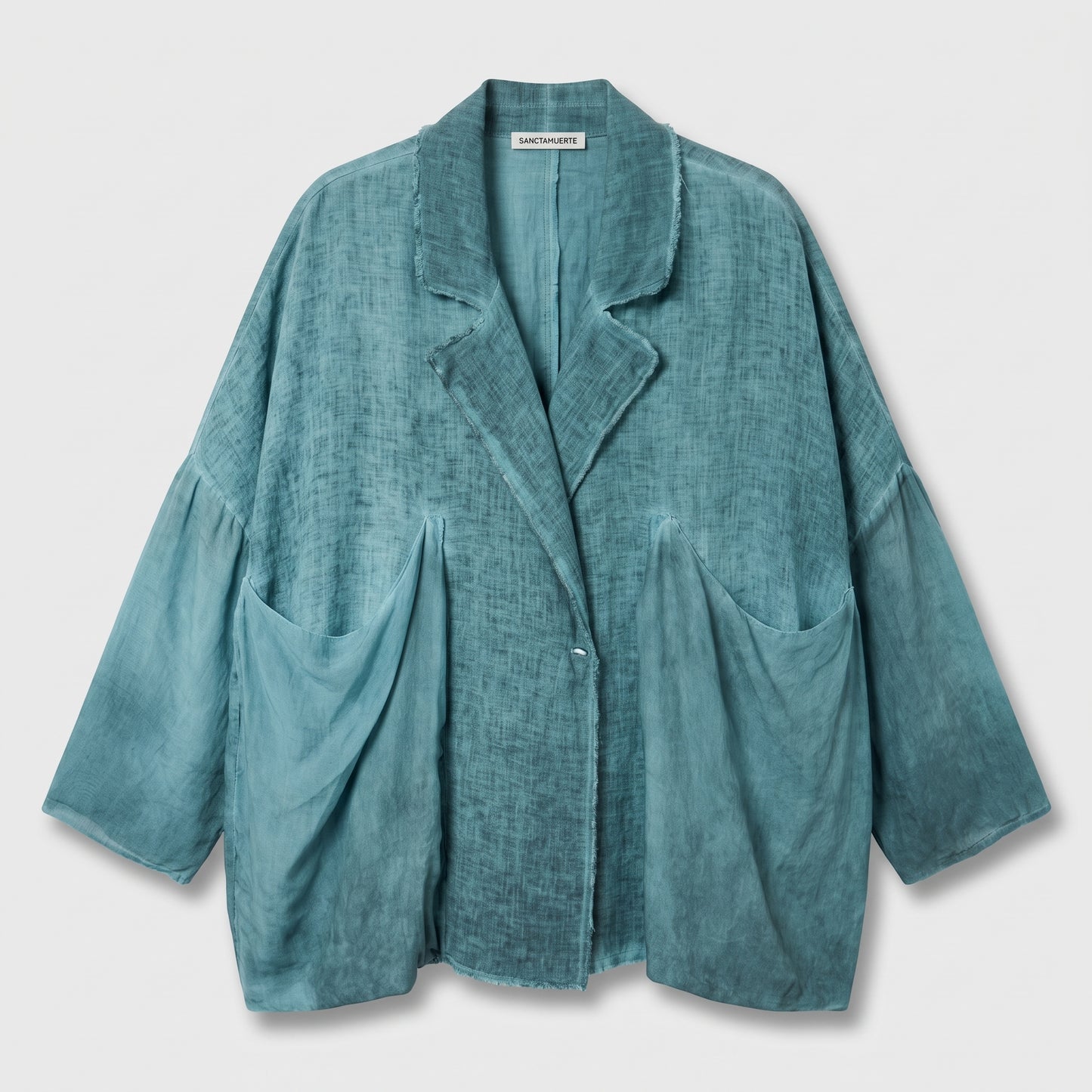 Textured Teal Oversized Blazer