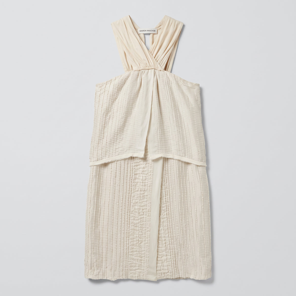 Textured Ivory Halter Neck Top