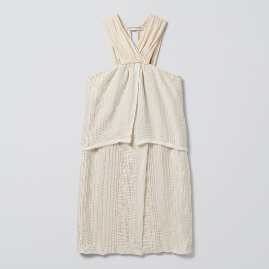 Textured Ivory Halter Neck Top