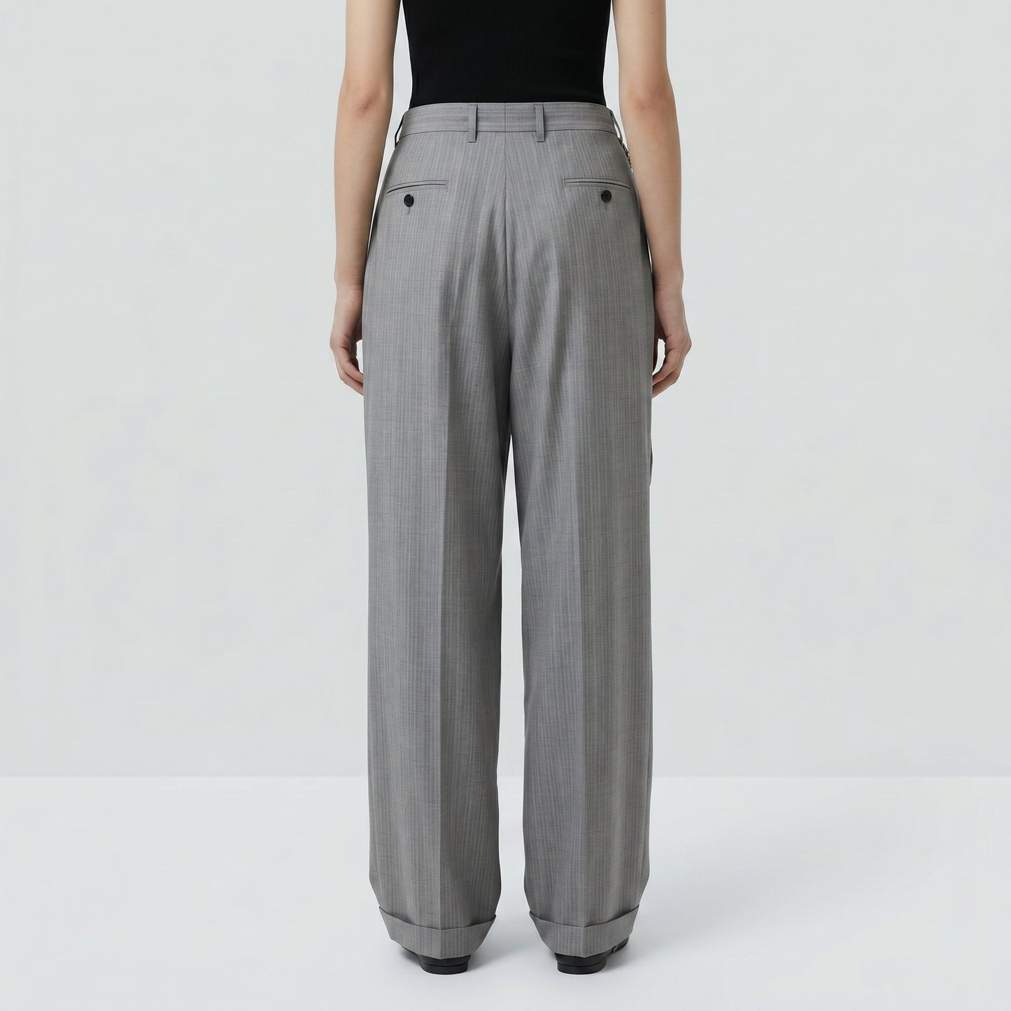 Asymmetric Tailored Pleated Trousers