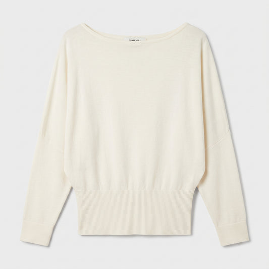 Elegant Boat Neck Knit Sweater
