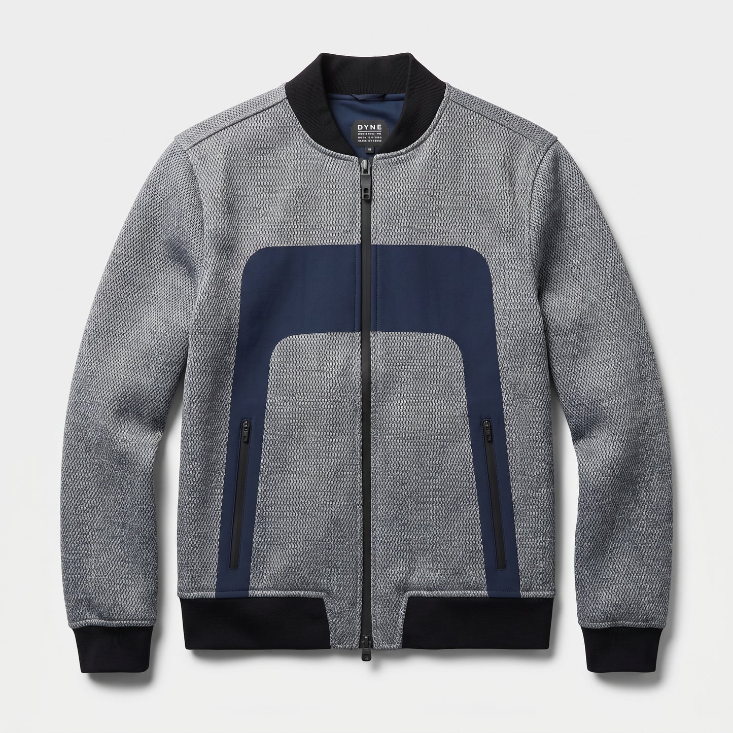 Textured Panel Zip Bomber Jacket