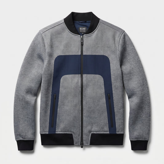 Textured Panel Zip Bomber Jacket
