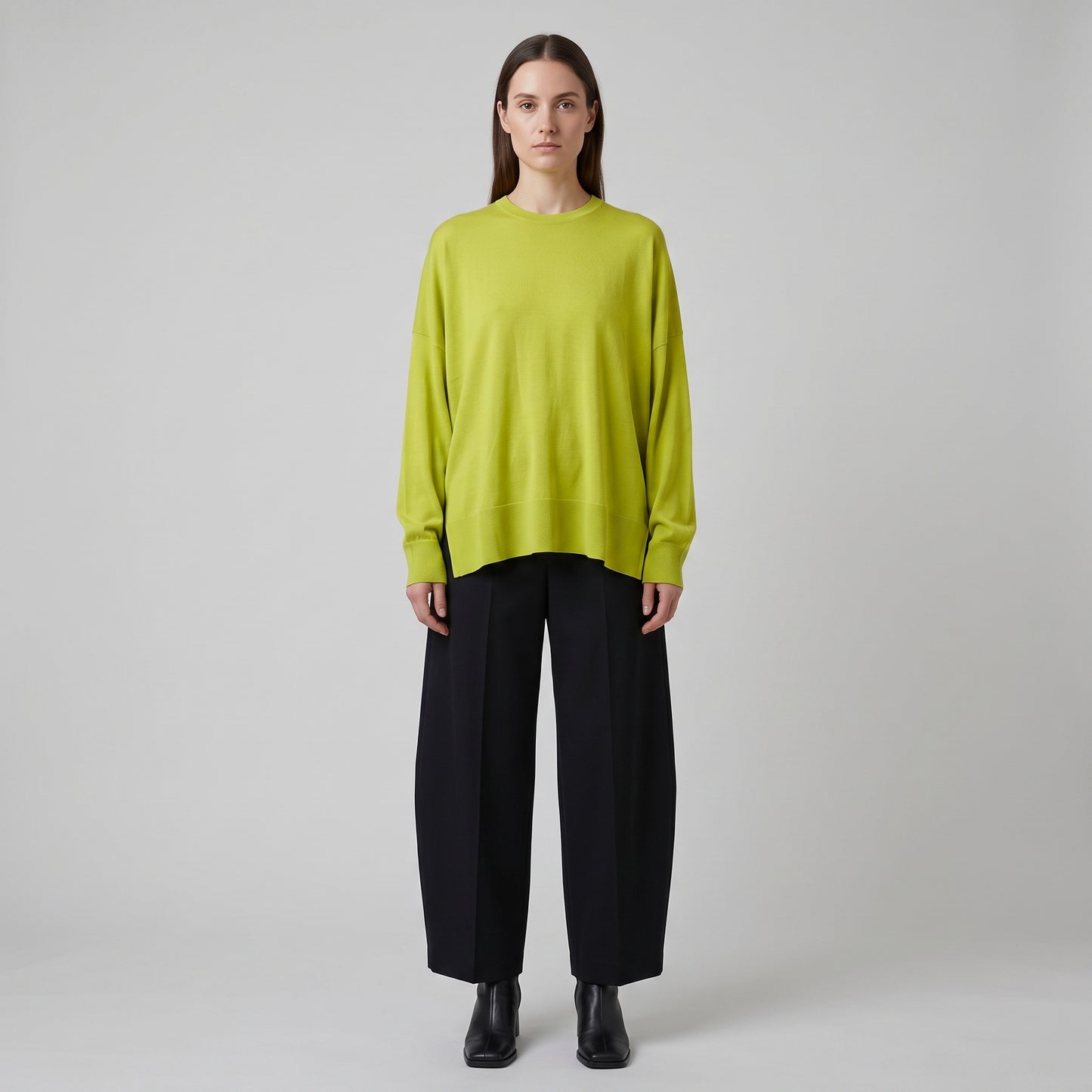 Lime Crew Neck Knit Sweater