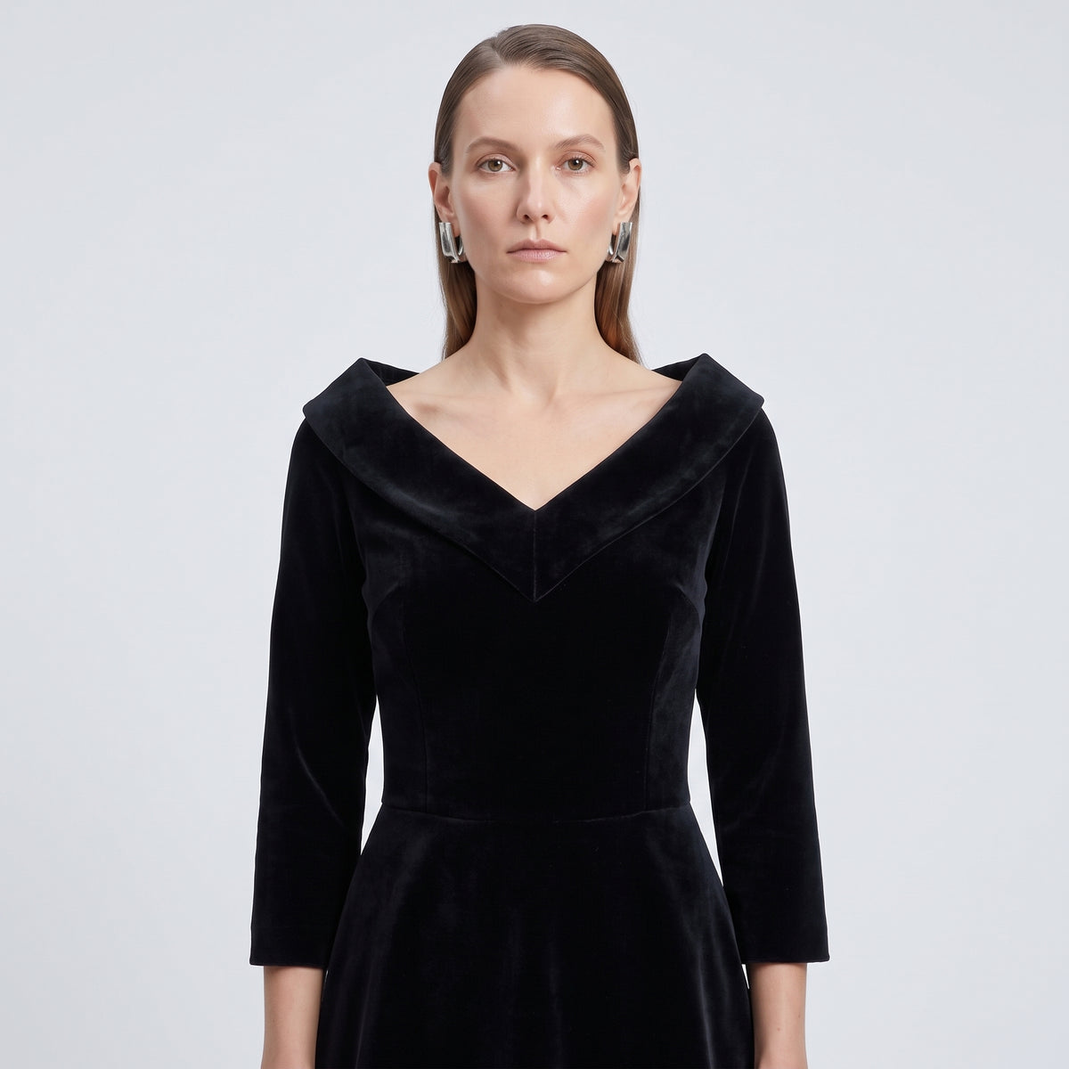 Black Tiered Velvet Jumpsuit