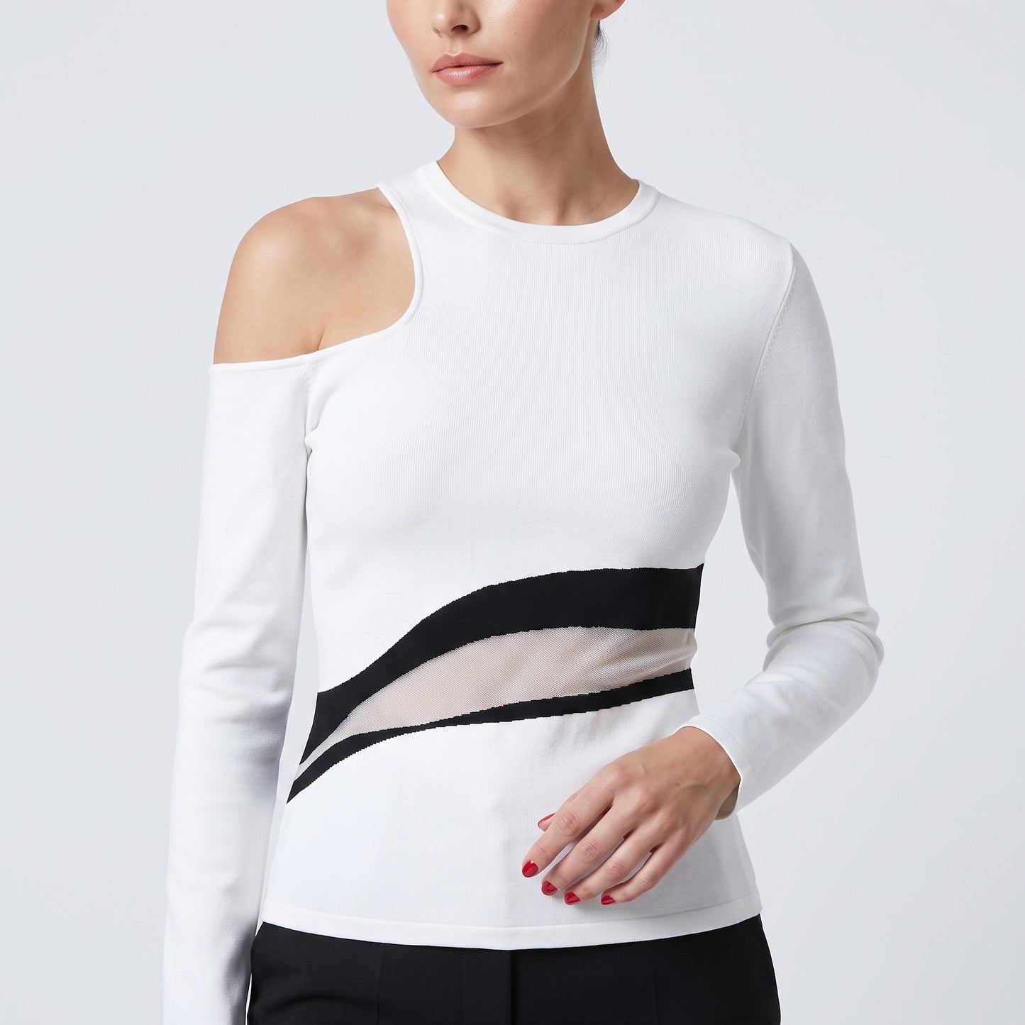 Asymmetric Cutout Knit Top